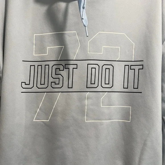 Nike Sweatshirt Womens Size Medium Blue Pullover Hoodie Just Do It 72 Gym Casual - Picture 2 of 9